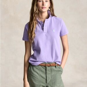 Polo Ralph Lauren Purple Classic Fit Mesh Polo Shirt
